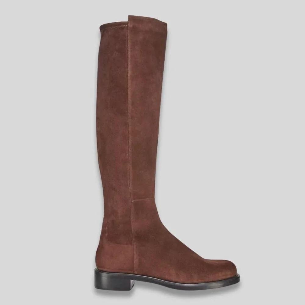 STUART WEITZMAN Gisele 50/50 Boots Suede Walnut Size 9